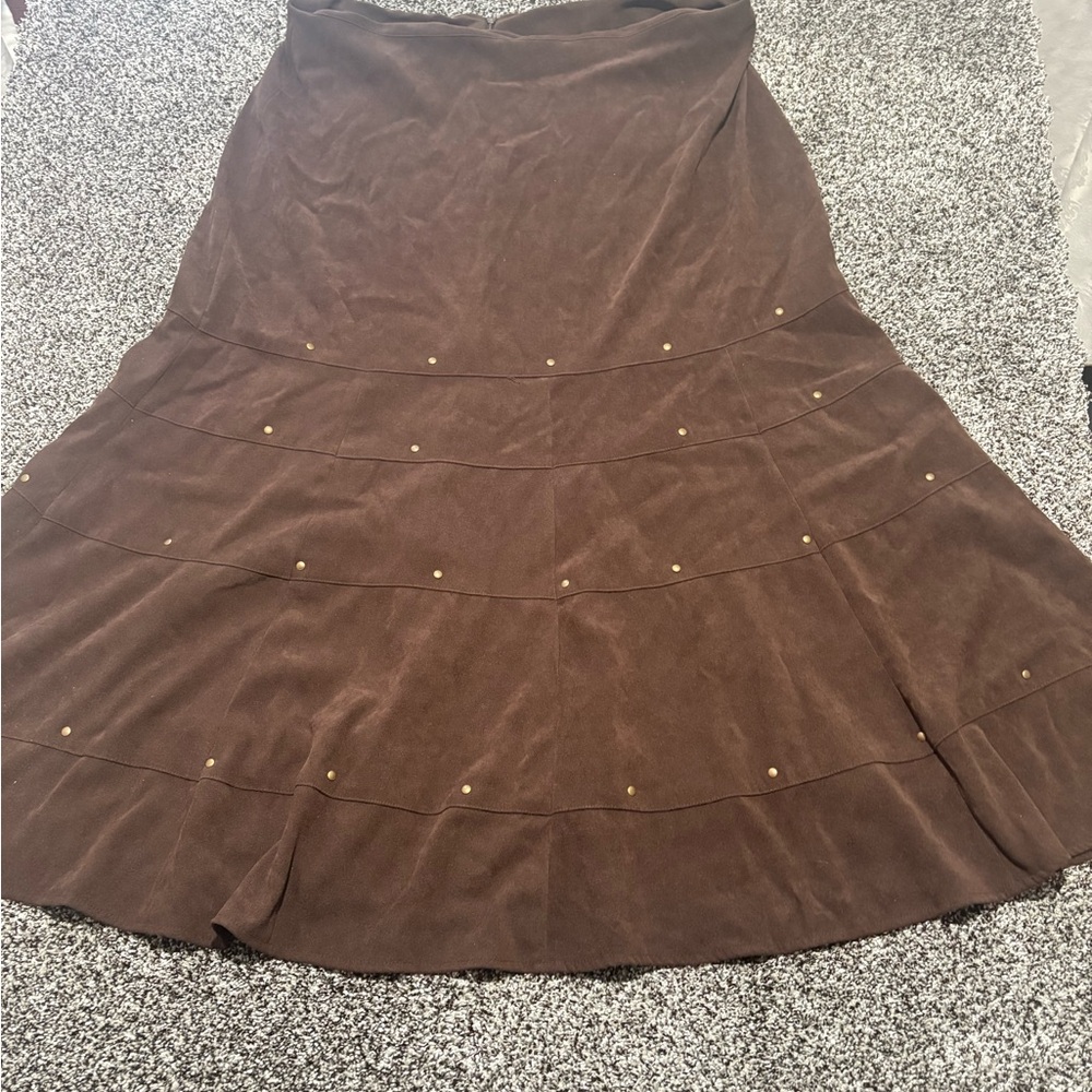 dressbarn Chocolate Brown A-Line Skirt woman’s size 18w